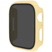 Mat etui s kaljenim Anti-Spy steklom za Apple Watch 45mm - rumen