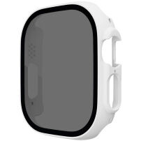 Matni etui s kaljenim Anti-Spy steklom za Apple Watch Ultra 49mm - bel