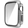 Ovitek s kamenčki s kaljenim steklom za Apple Watch 45mm - črna