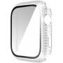 Ovitek s kamenčki s kaljenim steklom za Apple Watch 45mm - srebro