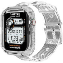 Etui s prozornim trakom za Apple Watch 45mm / 44mm / 42mm - jasno