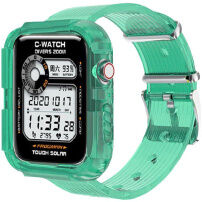 Etui s prozornim trakom za Apple Watch 45mm / 44mm / 42mm - zelena