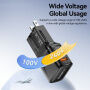 ESSAGER G535 GaN univerzalni potovalni adapter z vrati USB-C / USB-A in izvlečnimi vtiči - 35W - črn