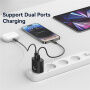 USAMS CC315 GaN adapter za hitro polnjenje z vrati USB-C / USB-A - 25W - bel