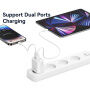 USAMS CC316 GaN adapter za hitro polnjenje z vrati USB-C / USB-A - 30W - bel