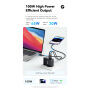 ESSAGER ES-CD37 adapter za hitro polnjenje z vrati 2x USB-C / 2x USB-A - 100W - črn