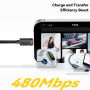 ESSAGER spiralni pleteni polnilni in podatkovni kabel - USB-C na USB-C - 1,8 m - črn