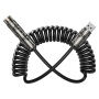 WEKOME WDC-80 2v1 spiralni polnilni in podatkovni kabel - USB-C / USB-A na USB-C / Lightning - 1,8 m - črn