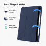 XDcase etui z origami stojalom in prostorom za Apple Pencil za iPad Air 13" (2024-2026) / Pro 12,9" (2018-2022) - temno modro