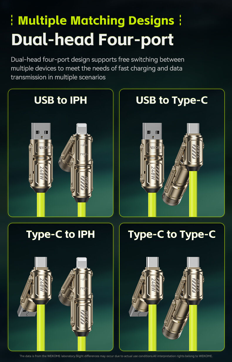 WEKOME WDC-80 2v1 spiralni polnilni in podatkovni kabel - USB-C / USB-A na USB-C / Lightning - 1,8 m - bež