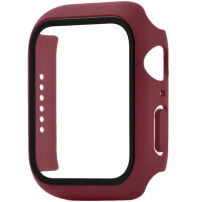 Mat etui s kaljenim steklom za Apple Watch 41mm - vinsko rdeč