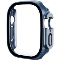 Metalni etui s kaljenim steklom za Apple Watch Ultra 49mm - modro
