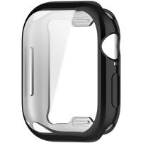 Metalni etui iz mehke plastike z zaščito zaslona za Apple Watch 46mm - črn