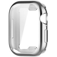 Metalni etui iz mehke plastike z zaščito zaslona za Apple Watch 46mm - srebrn