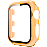 Prozoren ovitek s kaljenim steklom za Apple Watch 42mm - oranžna