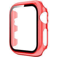 Prozoren ovitek s kaljenim steklom za Apple Watch 42mm - rdeče