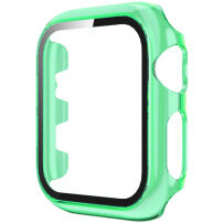 Prozoren ovitek s kaljenim steklom za Apple Watch 42mm - neon zelena