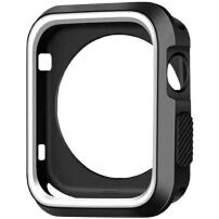 Zaščitna silikonska torbica za Apple Watch 42mm - črna - bela