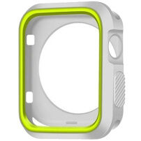 Zaščitna silikonska torbica za Apple Watch 42mm - bela - zelena