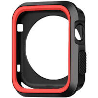 Zaščitna silikonska torbica za Apple Watch 42mm - črna - rdeče
