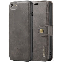 2in1 odstranljiva torbica iz umetnega usnja za Apple iPhone 6 / 6S - rjava