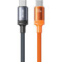 WEKOME WDC-C18 pleten polnilni in podatkovni kabel - USB-C na USB-C - 1,2 m - oranžno-siv