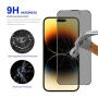 Rurihai kaljeno Anti-Spy steklo s črnim okvirjem za iPhone 14 Pro
