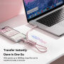 ESSAGER ES-X83 polnilni in podatkovni kabel in zanka - USB-C na USB-C - 30 cm - roza