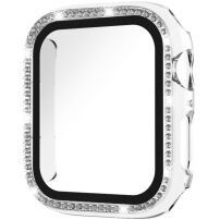 xDfind etui posut s kamenčki s kaljenim steklom za Apple Watch 41mm - prozoren