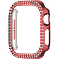 xDfind kovinski etui okrašen s kamenčki za Apple Watch 46mm - rdeč
