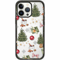 Prozoren ovitek z božičnim vzorcem za iPhone 13 Pro - zelen