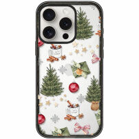 Prozoren ovitek z božičnim vzorcem za iPhone 15 Pro - zelen