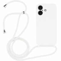 Silikonski ovitek z vrvico za iPhone 16 - bel