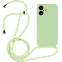 Silikonski ovitek z vrvico za iPhone 16 Plus - zelen