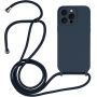 Silikonski ovitek z vrvico za iPhone 15 Pro - temno modra