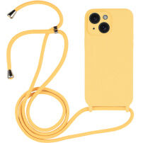 Silikonski ovitek z vrvico za iPhone 14 Plus - rumena