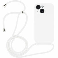 Silikonski ovitek z vrvico za iPhone 14 Plus - bela