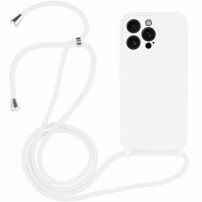 Silikonski ovitek z vrvico za iPhone 14 Pro Max - bela