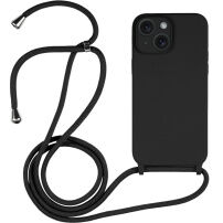 Silikonski ovitek z vrvico za iPhone 13 - črn