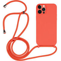 Silikonski ovitek z vrvico za iPhone 12 Pro Max - oranžen