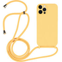 Silikonski ovitek z vrvico za iPhone 12 Pro Max - rumena