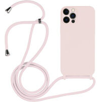 Silikonski ovitek z vrvico za iPhone 12 Pro Max - staro roza