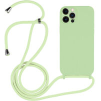 Silikonski ovitek z vrvico za iPhone 12 Pro Max - zelen