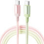 Toocki TQ-C108 polnilni in podatkovni kabel - USB-C na USB-C - 2 m - zeleno-roza