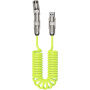 WEKOME WDC-80 2v1 spiralni polnilni in podatkovni Kabel - USB-C / USB-A na USB-C / Lightning - 1,8 m - neonsko zelen