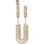 WEKOME WDC-80 2v1 spiralni polnilni in podatkovni kabel - USB-C / USB-A na USB-C / Lightning - 1,8 m - bež