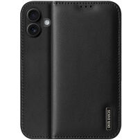DUX DUCIS Hivo usnjena preklopna torbica za iPhone 16 - črna