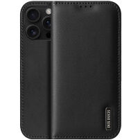 DUX DUCIS Hivo usnjena preklopna torbica za iPhone 16 Pro - črna
