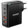 ESSAGER ES-CD37 adapter za hitro polnjenje z vrati 2x USB-C / 2x USB-A - 100W - črn