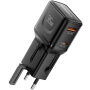 ESSAGER G535 GaN univerzalni potovalni adapter z vrati USB-C / USB-A in izvlečnimi vtiči - 35W - črn